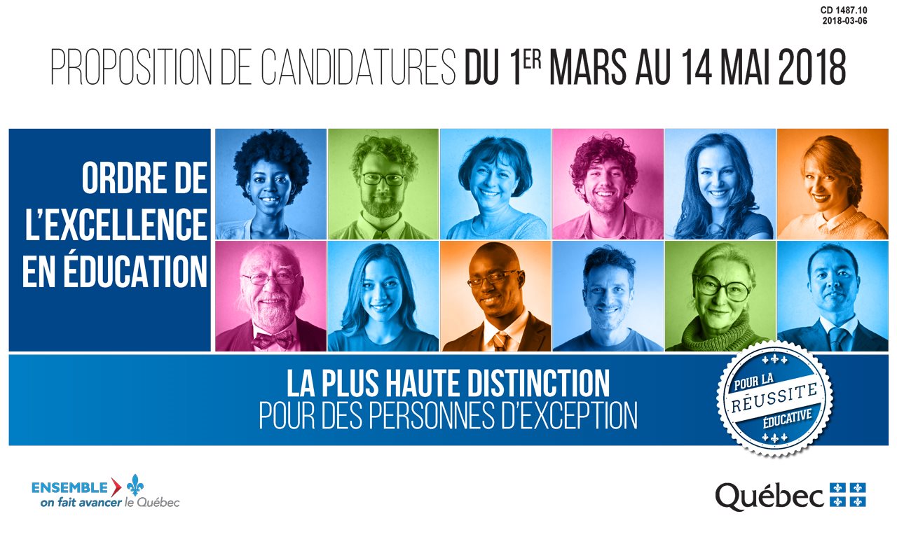 Affichage nouvel ordre de l'excellence en éducation