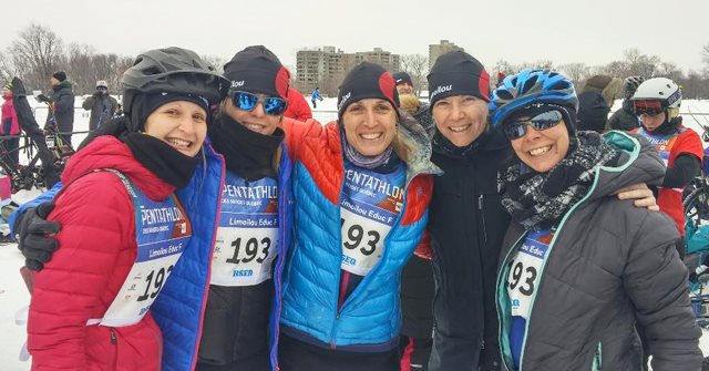 Audrey Ipperciel, Julie Bilodeau, Claudine Fortin, Pascale Blouin, Anik Harvey, participantes au Pentathlon 2019