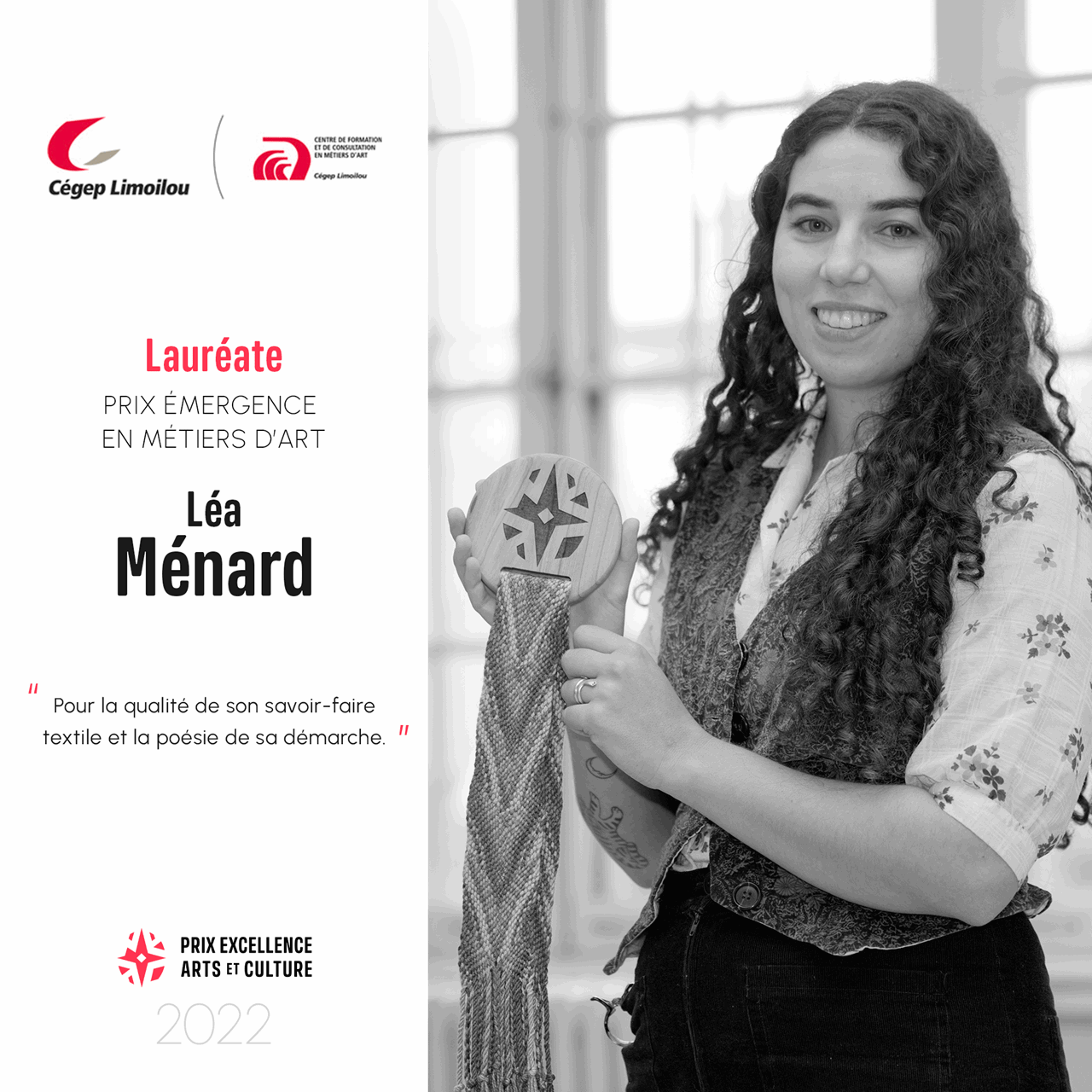 Léa Ménard, créatrice textile, avec son prix